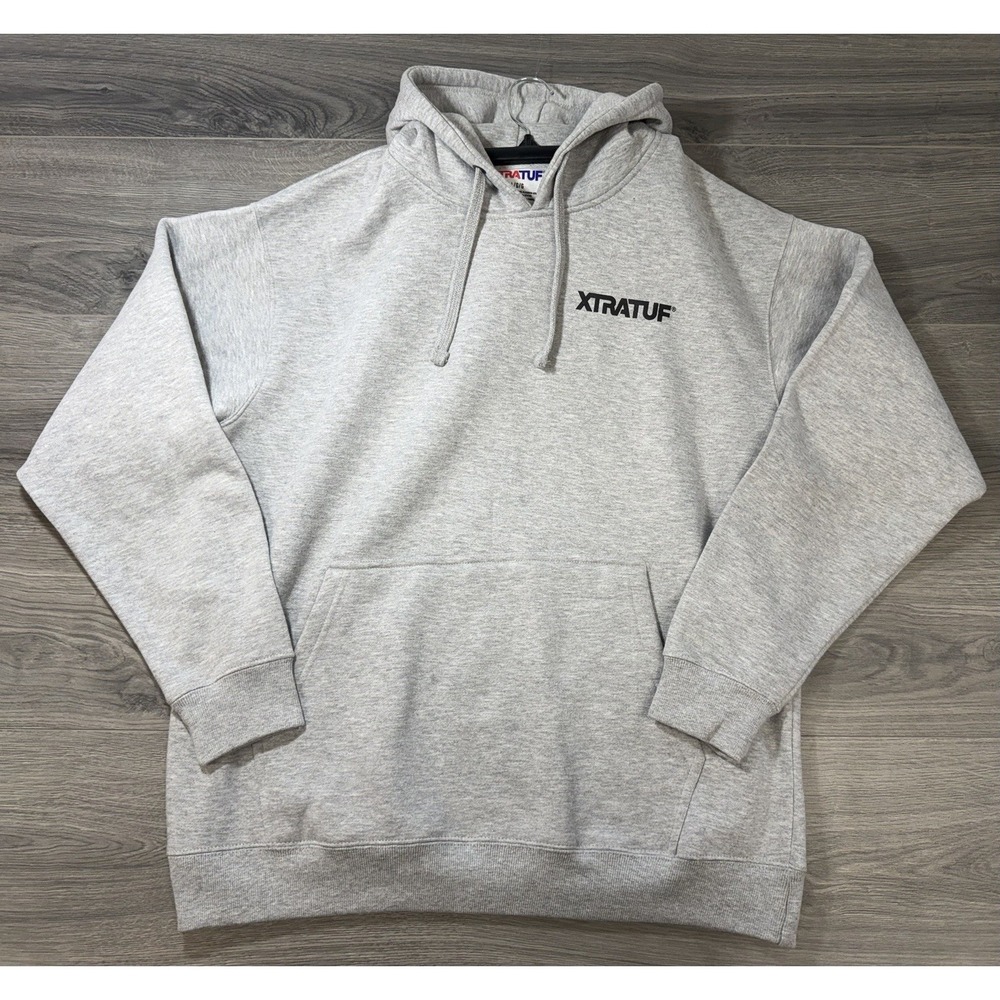 XTRATUF Men's Grey Nautical Graphic Fisherman Hoodie Sweatshirt Sz Large L Fish